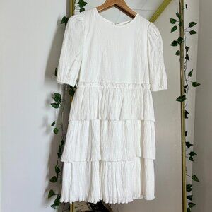 🎂White Tiered Ruffle Dress🎂